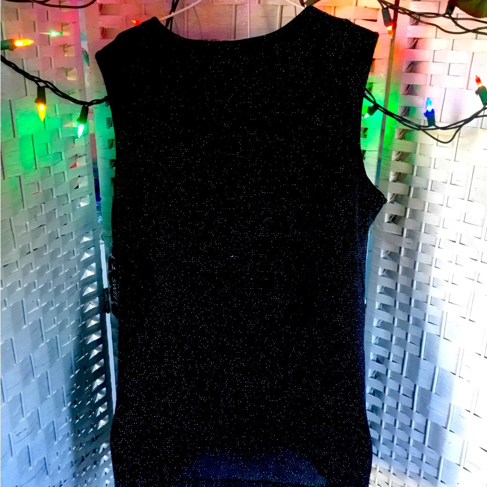 🎄Maggie Sweet Black & Green Sparkly Tank Top S Small 💚NWT💚 🎄 - Picture 5 of 7